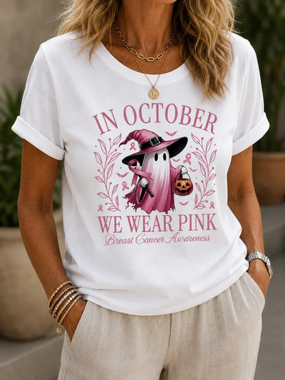 Casual Pink October Tshirt
