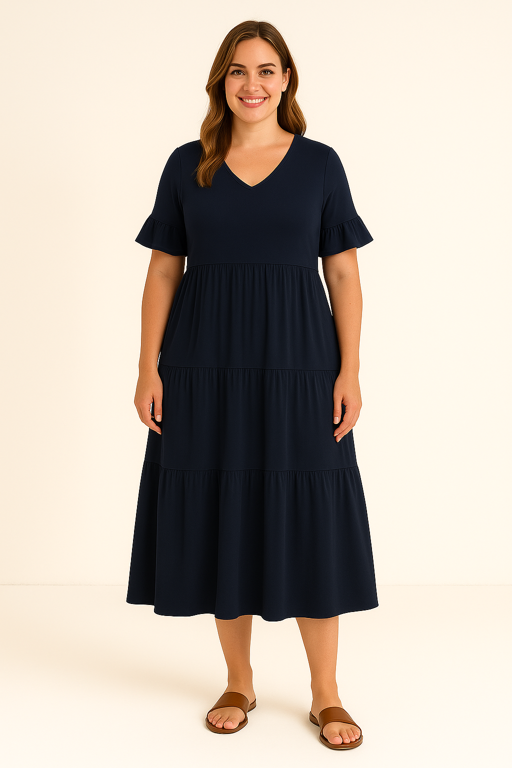 ÉLODIE | V-Neck Dress – Tummy-Flattering Effect