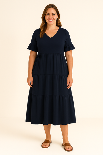 ÉLODIE | V-Neck Dress – Tummy-Flattering Effect