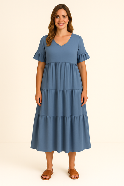 ÉLODIE | V-Neck Dress – Tummy-Flattering Effect
