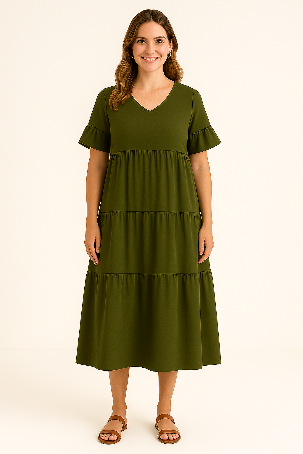 ÉLODIE | V-Neck Dress – Tummy-Flattering Effect
