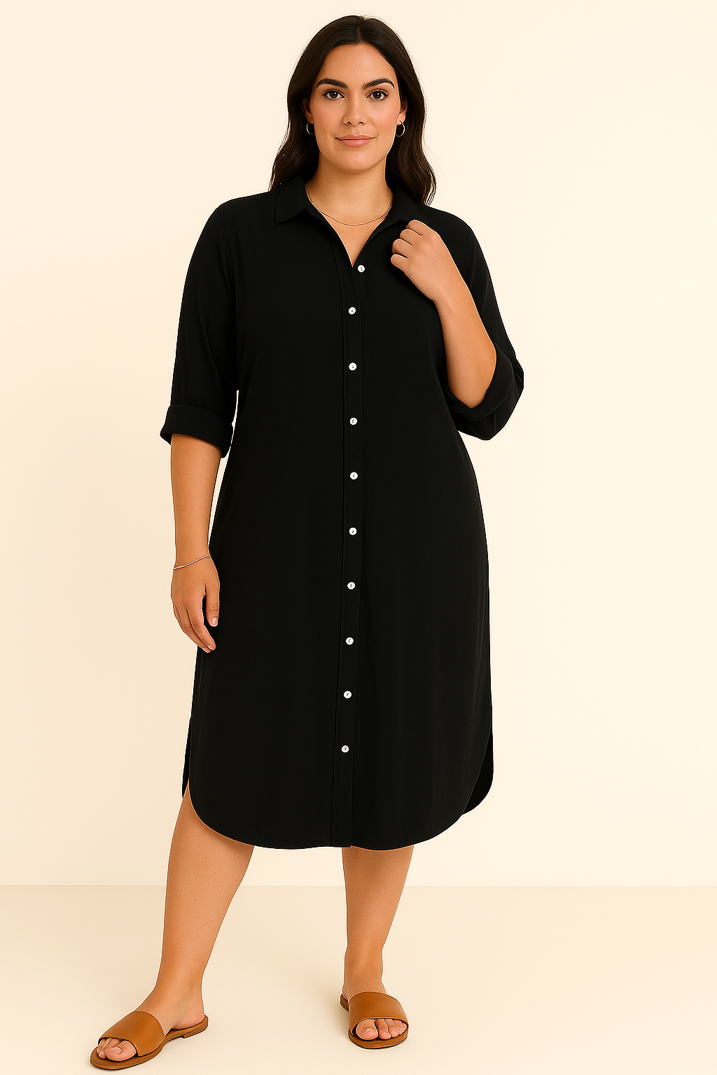 SONIA | Shirt Dress – Stomach-Flattering Cut