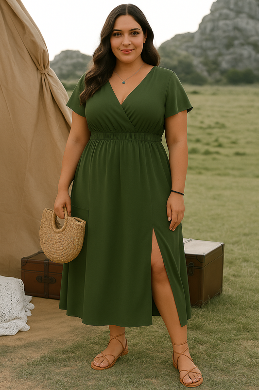 ADÈLE | V-Neck Stomach-Flattering Dress