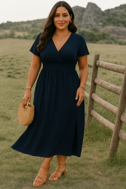 ADÈLE | V-Neck Stomach-Flattering Dress