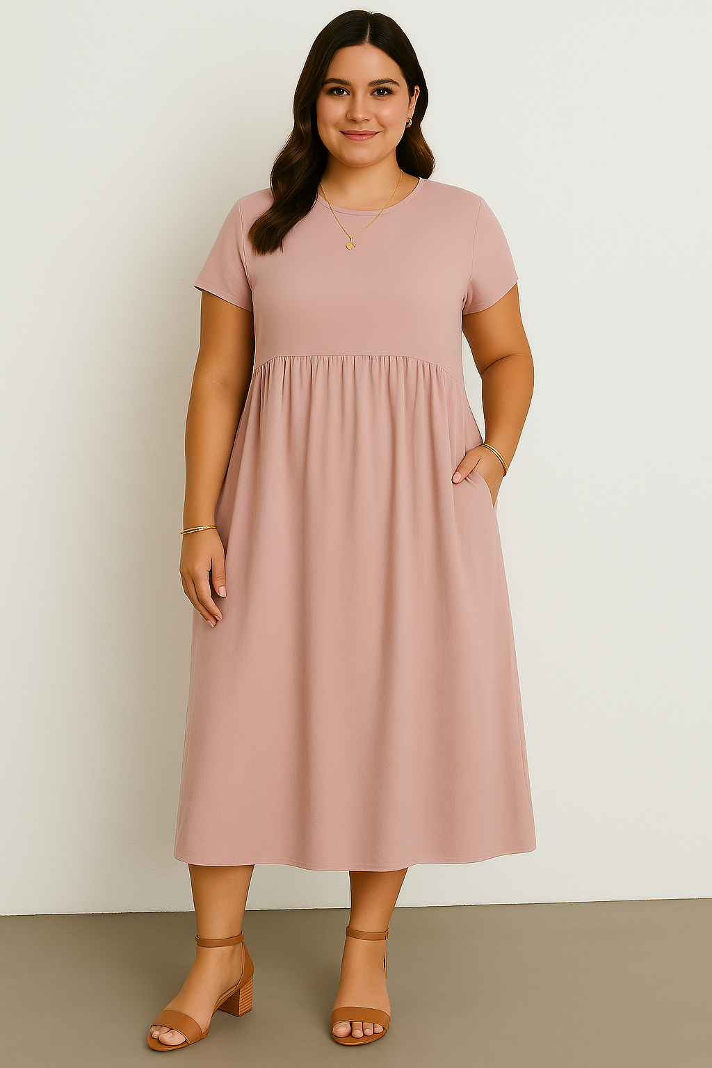 LAURA | Casual Wrap Dress with Flattering Tummy Coverage