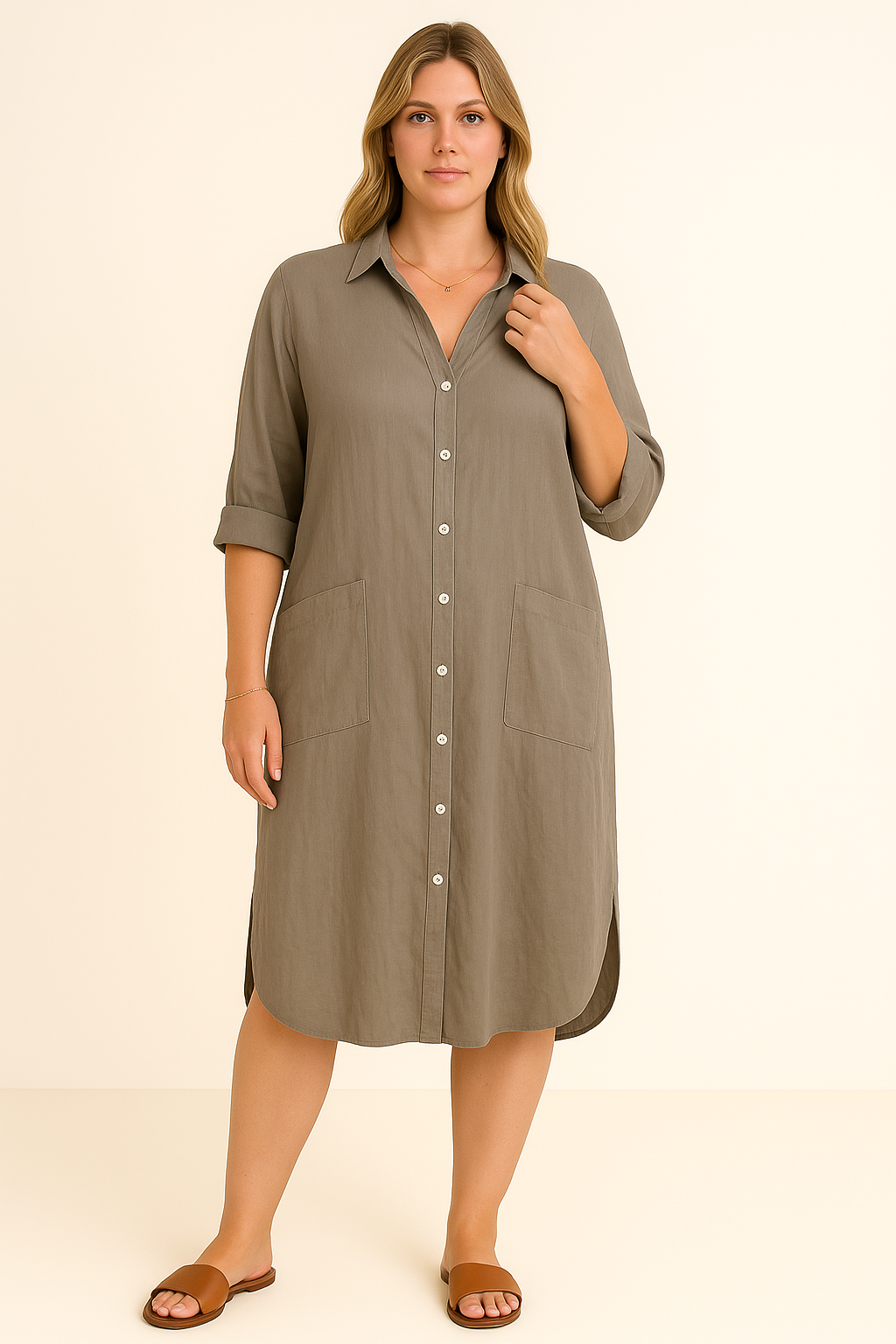 SONIA | Shirt Dress – Stomach-Flattering Cut