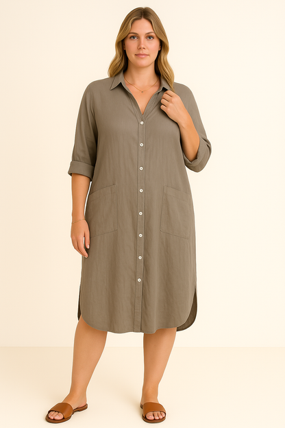 SONIA | Shirt Dress – Stomach-Flattering Cut