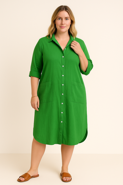 SONIA | Shirt Dress – Stomach-Flattering Cut