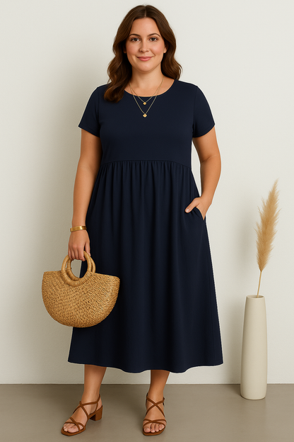 LAURA | Casual Wrap Dress with Flattering Tummy Coverage