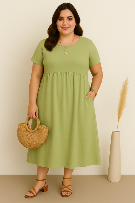 LAURA | Casual Wrap Dress with Flattering Tummy Coverage