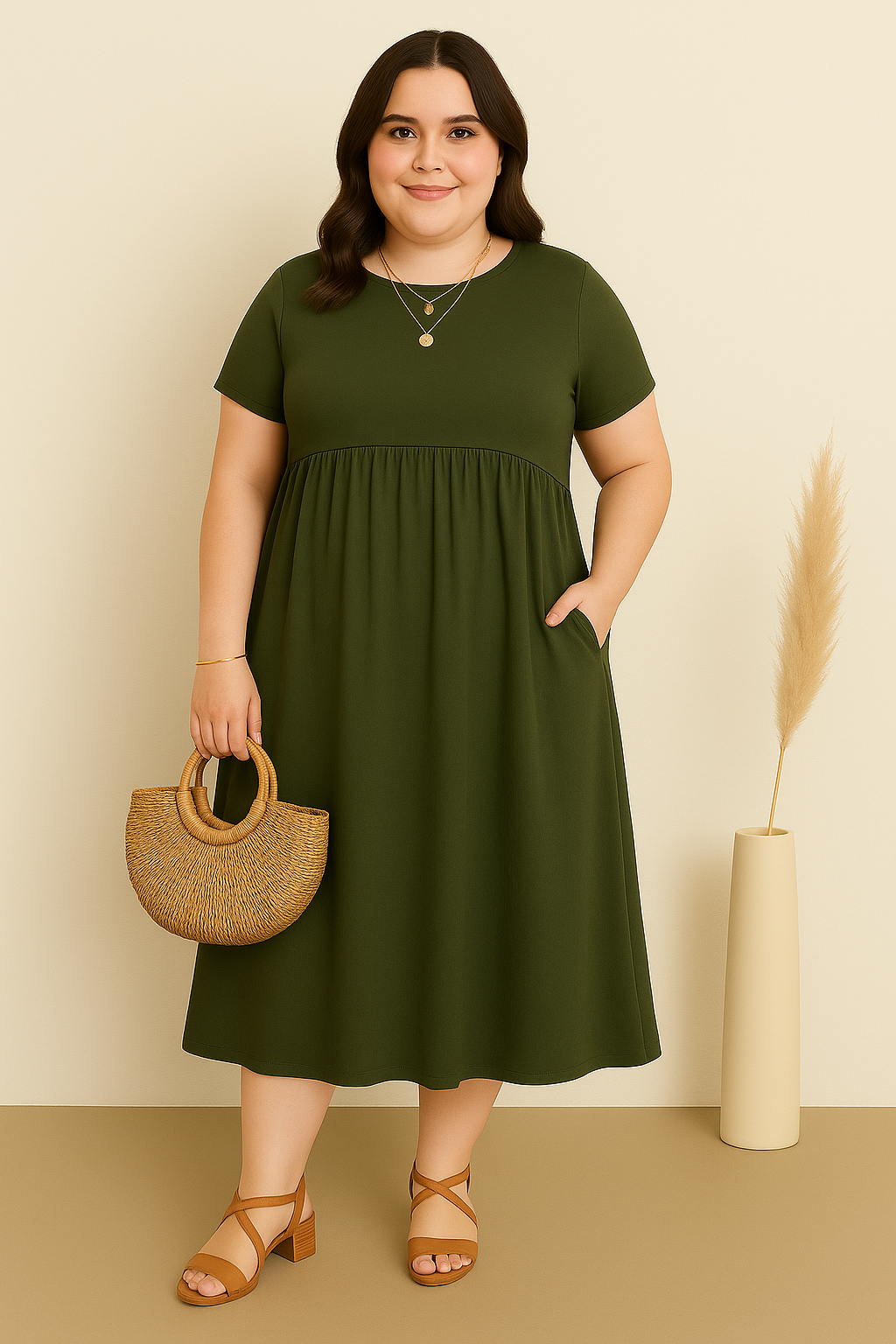 LAURA | Casual Wrap Dress with Flattering Tummy Coverage