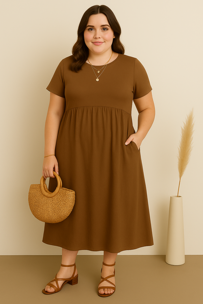 LAURA | Casual Wrap Dress with Flattering Tummy Coverage