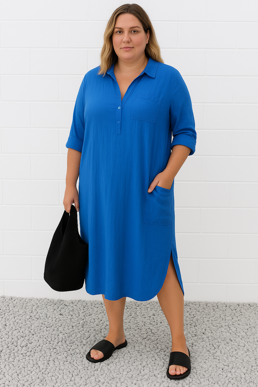 FLORENCE | Half-Buttoned Stomach-Flattering Dress