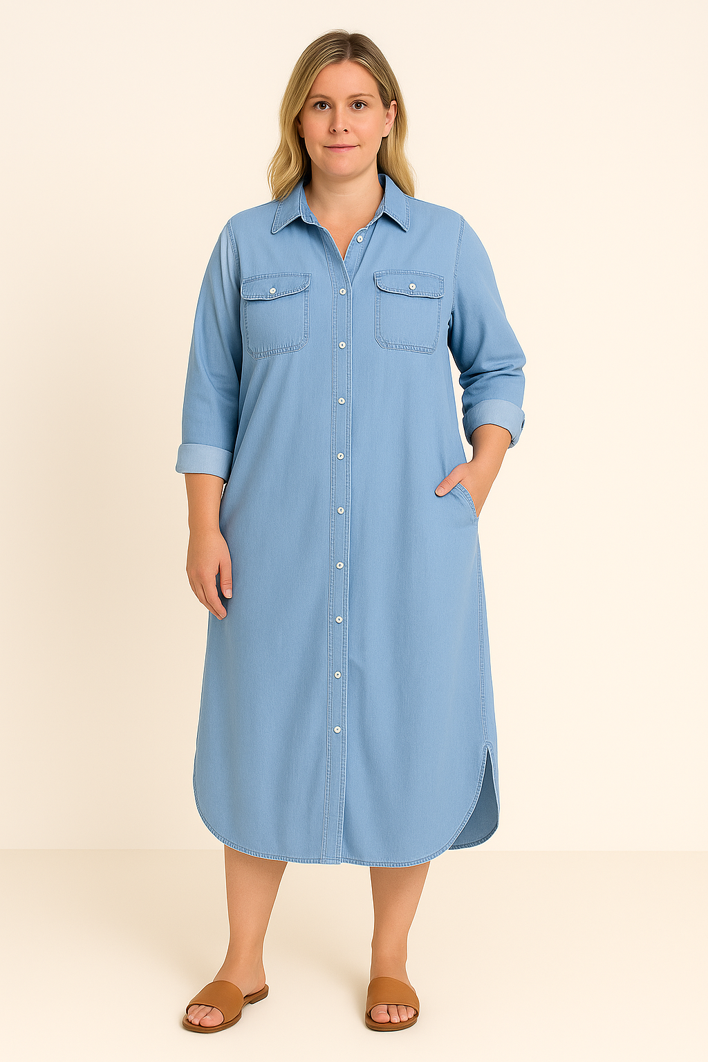 LOUISE | Flattering Denim-Style Dress