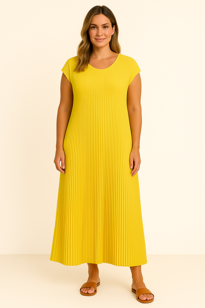 JADE | Pleated Dress – Flattering Stomach Cut