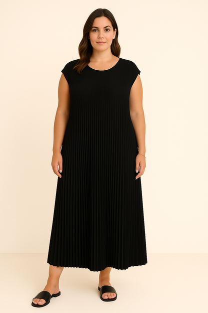 JADE | Pleated Dress – Flattering Stomach Cut