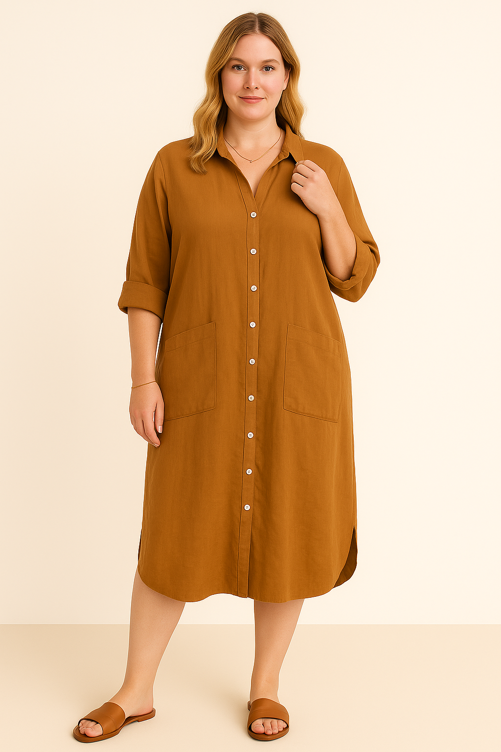 SONIA | Shirt Dress – Stomach-Flattering Cut