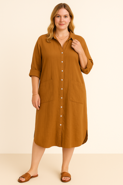 SONIA | Shirt Dress – Stomach-Flattering Cut