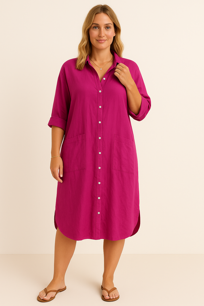 SONIA | Shirt Dress – Stomach-Flattering Cut