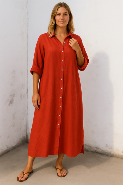 SONIA | Shirt Dress – Stomach-Flattering Cut