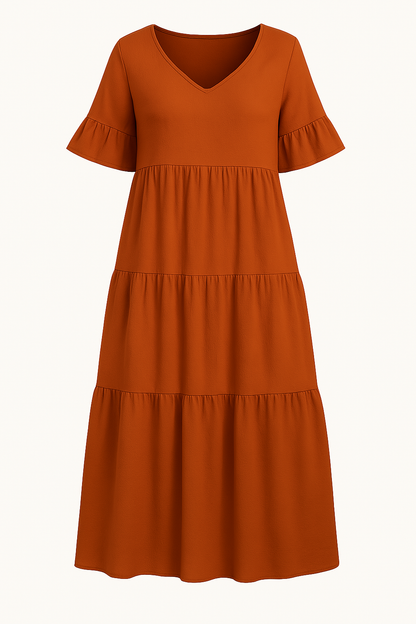 ÉLODIE | V-Neck Dress – Tummy-Flattering Effect