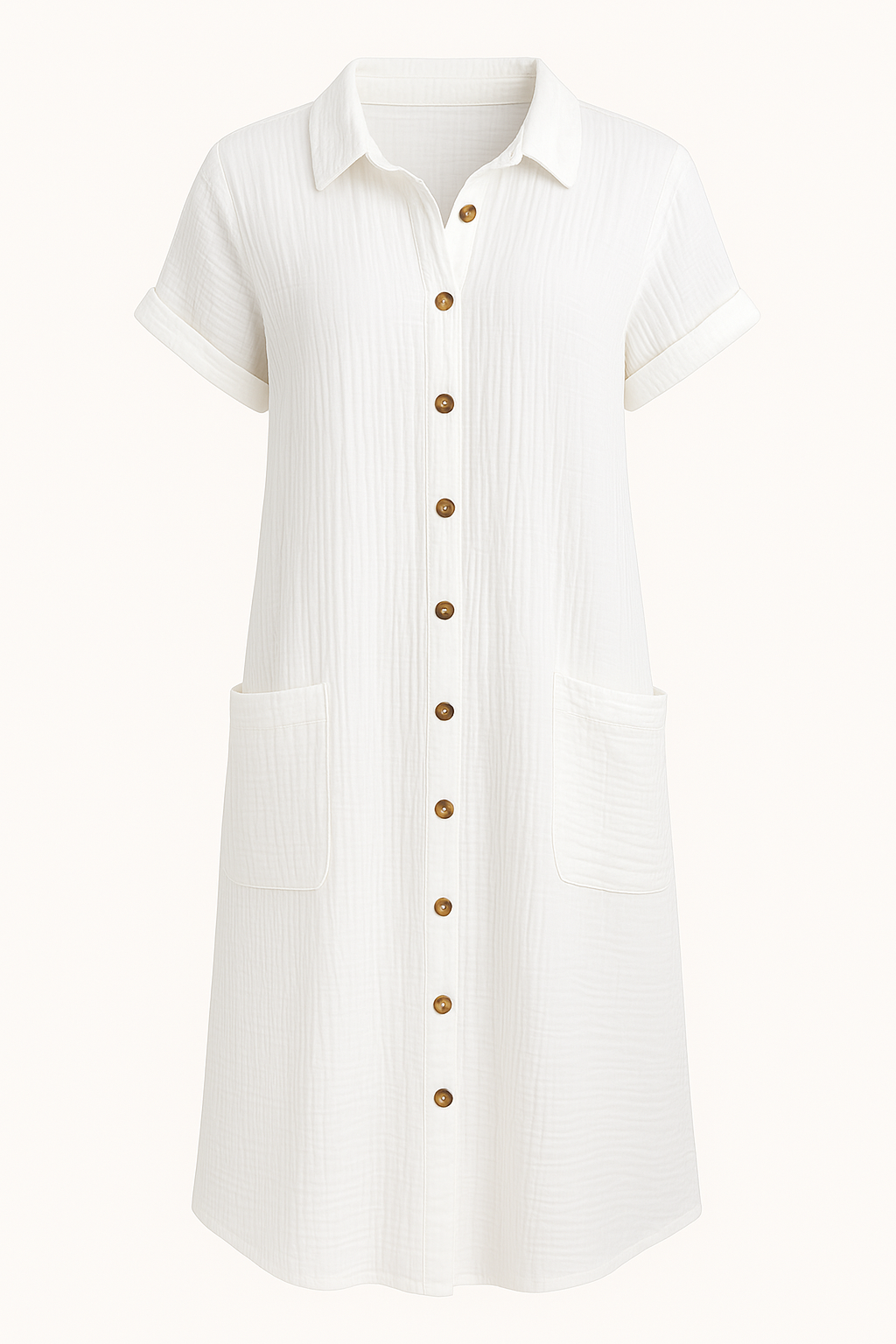 MÉLANIE | Button-Front Dress with Stomach-Flattering Cut