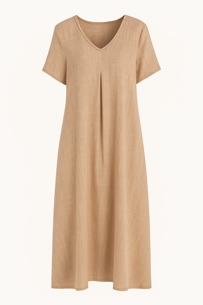 MATHILDE | Casual Dress – V-Neck & Stomach-Flattering Cut