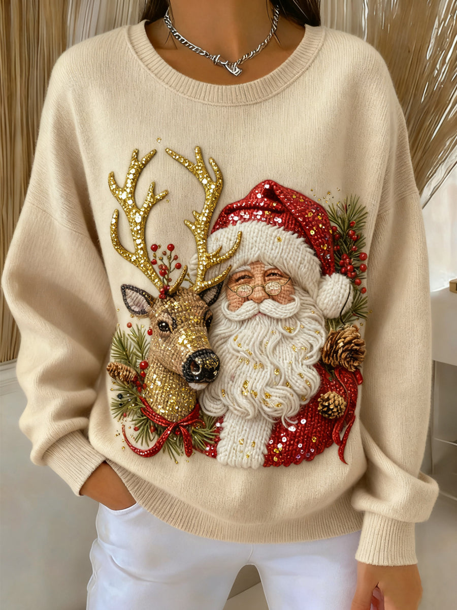 Cozy Christmas Embellished Sweater