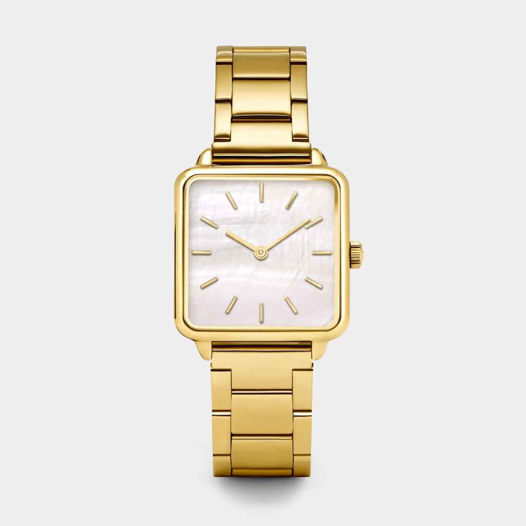 La Tétragone Watch Steel, White Pearl, Gold Colour