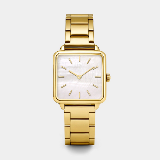 La Tétragone Watch Steel, White Pearl, Gold Colour