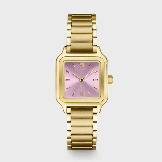 Gracieuse Petite Watch Steel, Mauve Pink, Gold Colour
