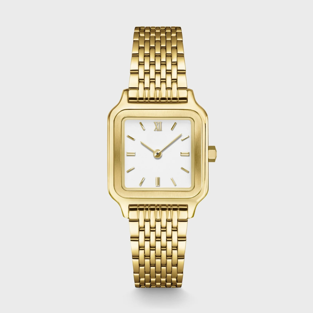 Gracieuse Petite Watch Steel, White, Gold Colour