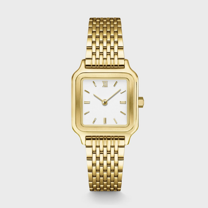 Gracieuse Petite Watch Steel, White, Gold Colour