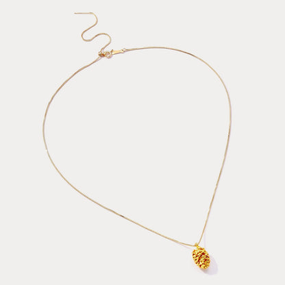 Gold Pinecone Necklace