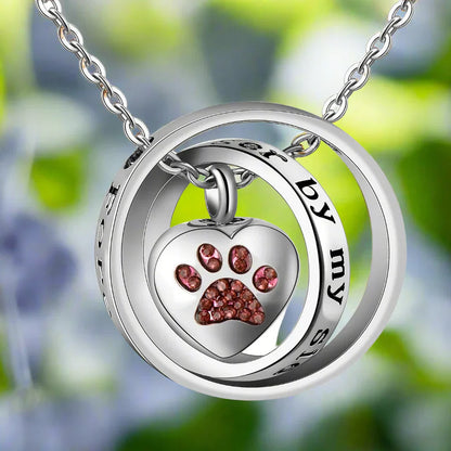 Necklace with Stainless Steel Urn in the Shape of a Paw