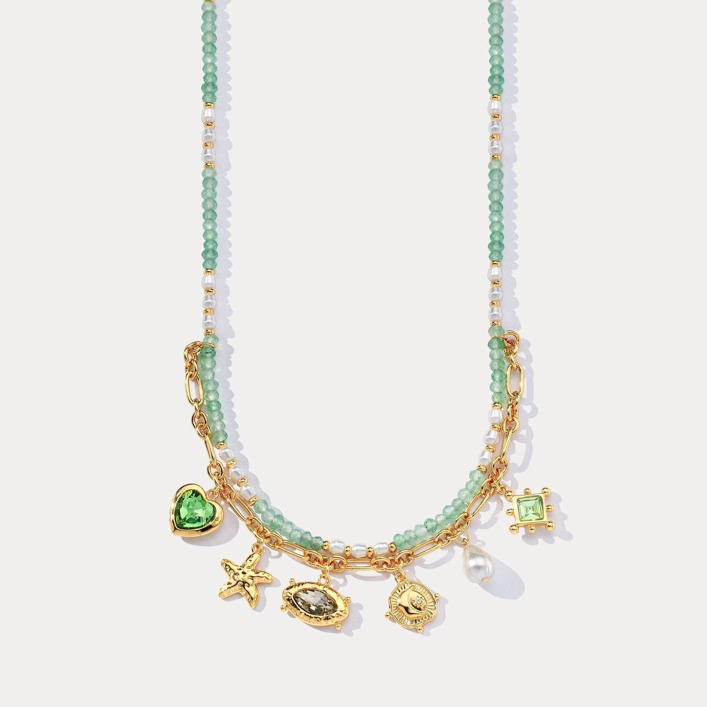 Vintage Charm Bead Necklace