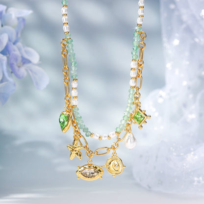 Vintage Charm Bead Necklace