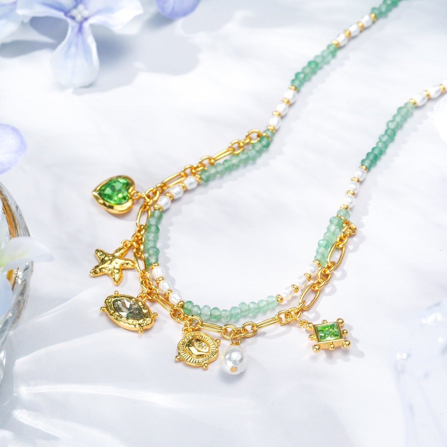 Vintage Charm Bead Necklace