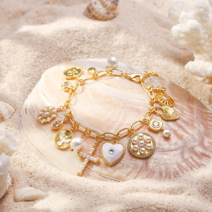 Vintage Cross Charm Bracelet