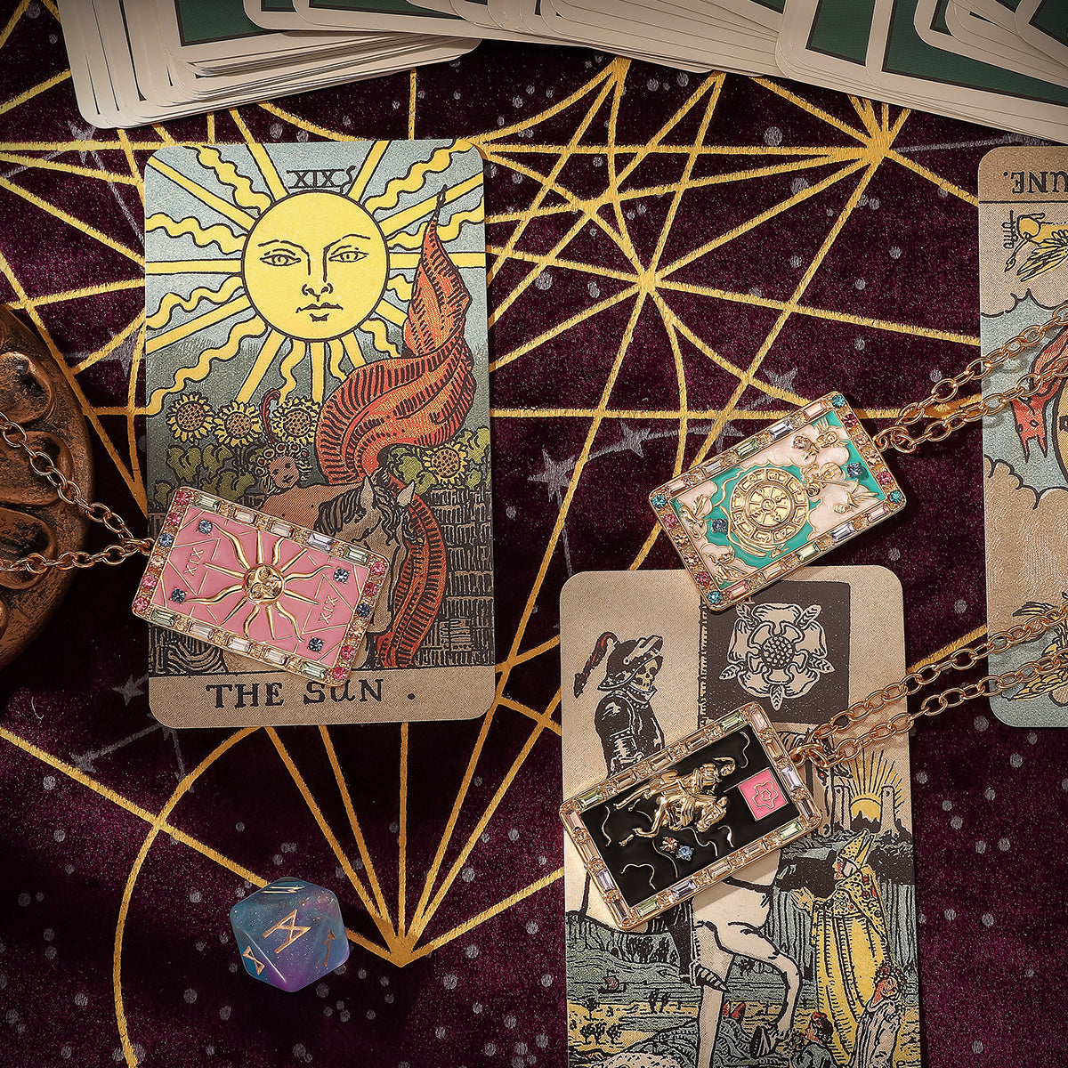 Wheel of Fortune Tarot Card Necklace