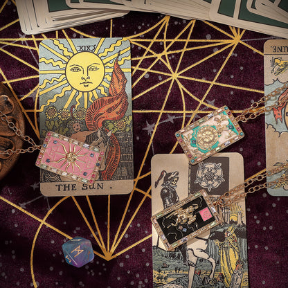 Wheel of Fortune Tarot Card Necklace