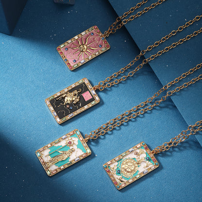 Wheel of Fortune Tarot Card Necklace