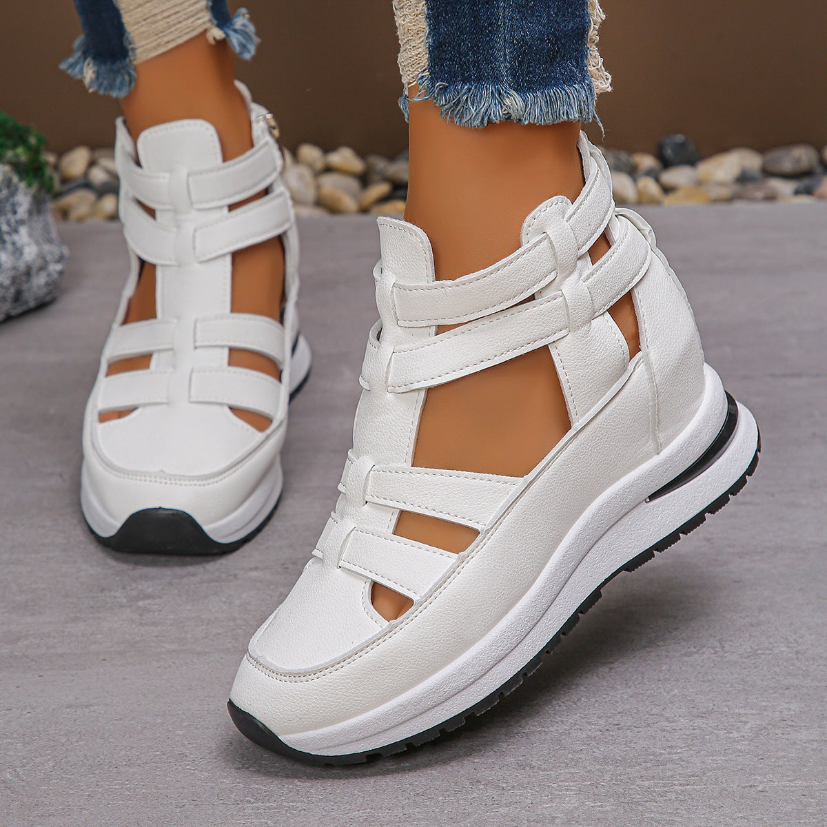 2026 Stylish Lightweight Wedge Sandals with Side Zipper