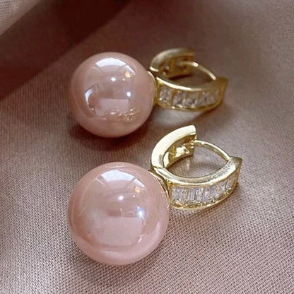 Breast Cancer Awareness Blush Pearl Earrings