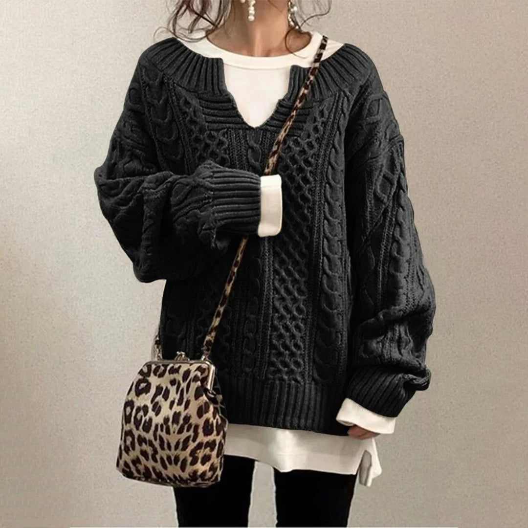 LAURA | Oversized Cable Knit Sweater