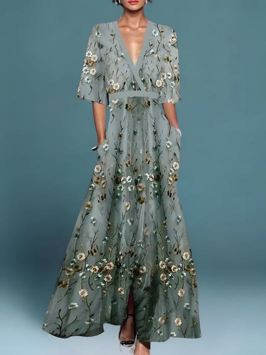 LAURI | Elegant Floral Wrap Dress