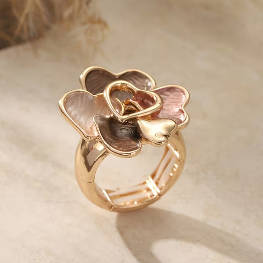 Heart-Shaped Floral Rings | Support Breast Cancer