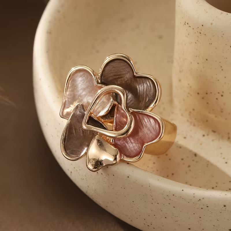 Heart-Shaped Floral Rings | Support Breast Cancer