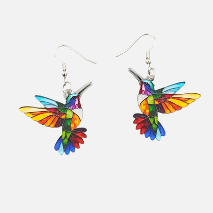 Acrylic Hummingbird Dangle Earrings