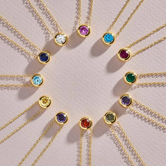 Exclusive Colorful Birthstone Stainless Steel Necklace